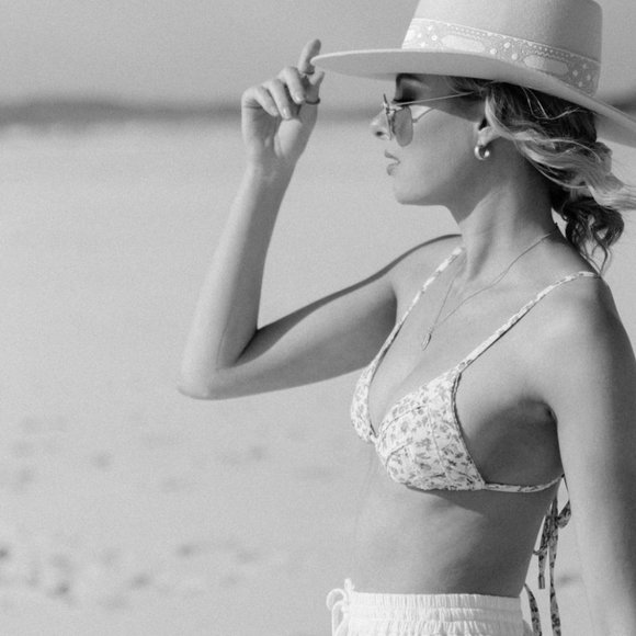 NWT | Sold Out Peony String Tri Bikini in Porcelain - Picture 14 of 15